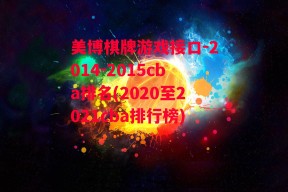 美博棋牌游戏接口-2014-2015cba排名(2020至2021cba排行榜)